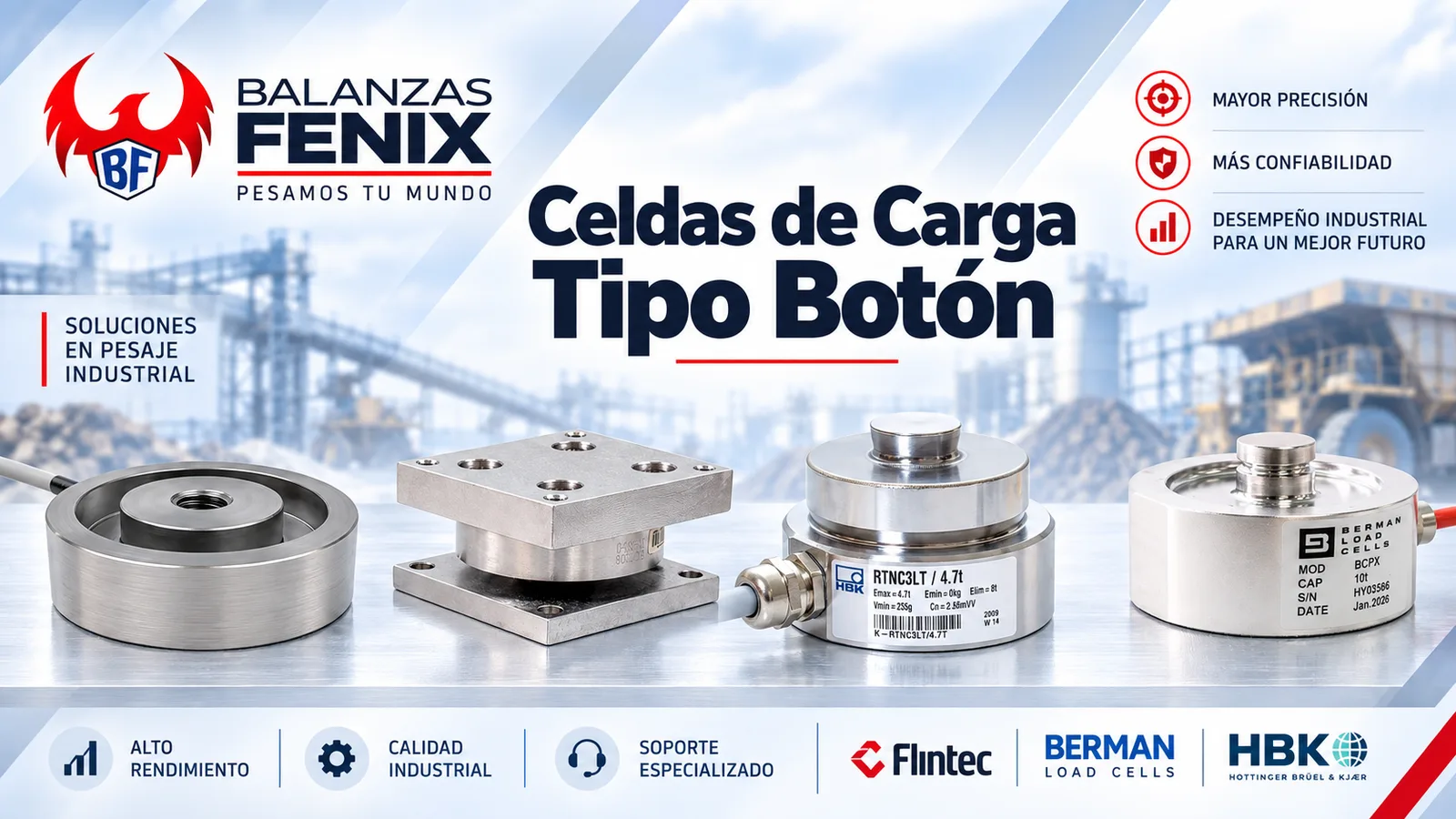 Celdas de carga tipo botón por pedido