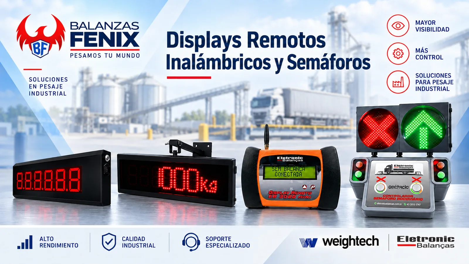 Displays remotos, inalámbricos y semáforos